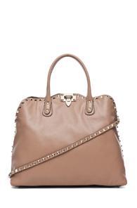 Valentino Rockstud Dome Bag In Neutrals