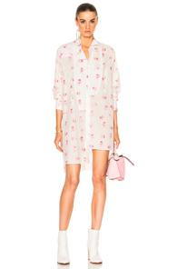 Loewe Asymmetric Shirt In Floral,white