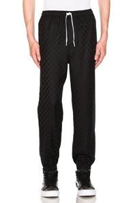 Alexander Wang Checkerboard Track Pant In Black