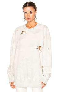 Faith Connexion Destroyed Oversized Sweater In Gray,ombre & Tie Dye