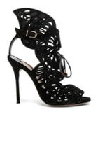 Sophia Webster Suede Electra Sandal Booties In Black