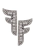 Fendi Crystal Logo Earrings In Metallic