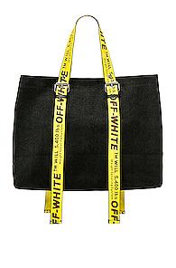 Off-white Canvas Tote Bag In Black,yellow