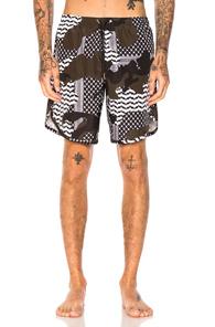 Neil Barrett Camouflage Swim Trunks In Abstract,black,green,white