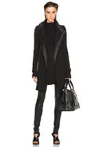 Rick Owens Zipped Eileen Wool Peacoat In Black