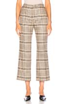 Acne Studios Cropped Trouser In Brown,neutral,plaid