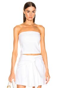 Tibi Structured Strapless Top In White