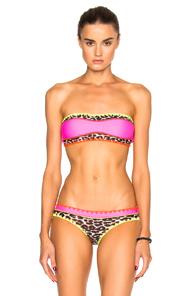 Same Swim Babe Bandeau Bikini Top In Pink,animal Print