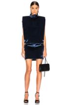 Carmen March Velvet Sleeveless Mini Dress In Blue