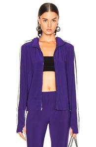 Norma Kamali Side Stripe Turtle Jacket In Purple,stripes