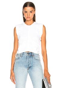 T By Alexander Wang High Twist Jersey Crop Top In White