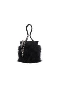 Alexander Wang Roxy Mini Feather Bucket Bag In Black