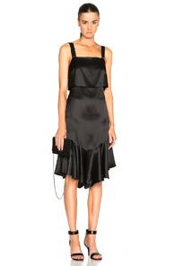 Givenchy Silk Satin Button Back Dress In Black