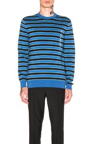 Givenchy Crew Neck Sweater In Blue,stripes