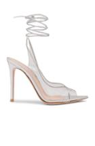 Gianvito Rossi Plexi Nappa Silk Strappy Heels In White