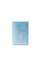 Mark Cross Passport Cover In Blue,metallics