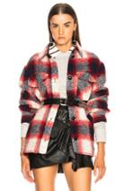 Isabel Marant Etoile Gast Jacket In Blue,checkered & Plaid,red
