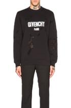 Givenchy Cuban Fit Destroyed Logo Print Sweatshirt In Black