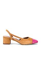Paris Texas Suede Sling Back In Brown,pink