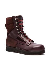 Sacai X Hender Scheme Leather Boots In Red