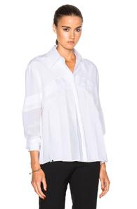 Victoria Victoria Beckham Graphic Pleat Top In White