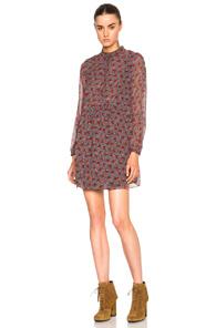 Saint Laurent Georgette Prairie Dress In Red,floral