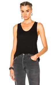 T By Alexander Wang Classic Rayon Tank Top In Black