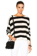 Atm Anthony Thomas Melillo Boatneck Drop Shoulder Sweater In Black,white,stripes