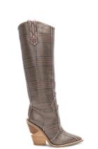 Fendi Cutwalk Check Knee High Western Boots In Gray,plaid