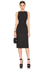 Nina Ricci Satin Backed Crepe Dress In Black