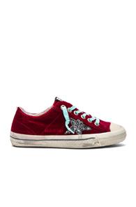 Golden Goose Velvet V Star 2 Sneakers In Red