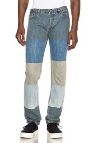 Kenzo Striped Denim In Blue,stripes