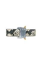 1017 Alyx 9sm Medium Rollercoaster Leather Belt In Animal Print,gray