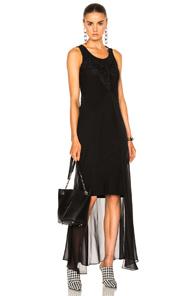 Maison Margiela Pure Silk Georgette Dress In Black