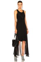 Maison Margiela Pure Silk Georgette Dress In Black