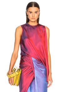 Sies Marjan Lysa Asymmetrical Iridescent Tank Top In Red