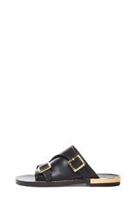 Chloe Slide Leather Sandals In Black