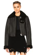 Yeezy Season 3 Cropped Lamb Shearling Flight Coat In Black