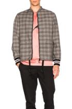 Lanvin Wool Prince Of Wales Racing Jacket In Gray,checkered & Plaid