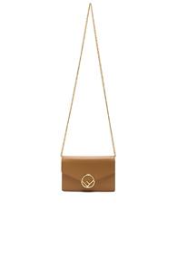 Fendi Medium Wallet On Chain In Brown