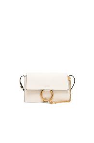 Chloe Small Leather Faye Bag In White