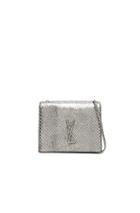 Saint Laurent Python Embossed Vintage Ysl Monogramme Bag In Metallics,animal Print