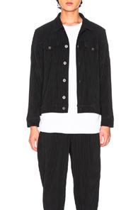 Issey Miyake Homme Plisse Pleated Trucker In Black