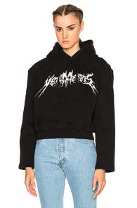 Vetements Football Shoulder Hoodie Total Fucking Darkness In Black