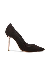 Sophia Webster Coco Flamingo Suede Heels In Black