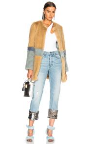 Shrimps Garfunkel Faux Fur Coat In Blue,neutrals