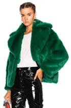 Msgm Faux Fur Jacket In Green