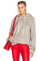 Unravel Cotton Cashmere Cropped Hoodie In Gray