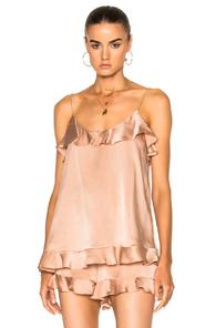 Zimmermann Bowerbird Sueded Flutter Cami In Neutrals,pink