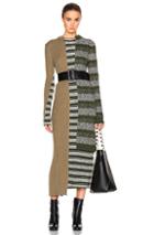 Maison Margiela Mixed Knit Dress In Green,checkered & Plaid
